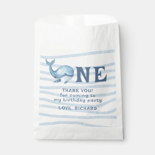 ワンクジラ海の下の最初のバースデー感謝していズ フェイバーバッグ (正面)