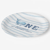 ワンクジラ海の下の最初の誕生日 ペーパープレート (アングル)