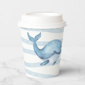 ワンクジラ海の下の最初の誕生日 紙コップ (正面)