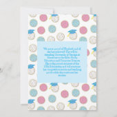 ワンクッキー頭が切れるの卒業式パーティーが振りかける 招待状 (裏面)