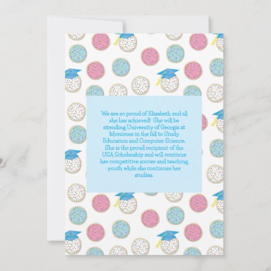 ワンクッキー頭が切れるの卒業式パーティーが振りかける 招待状 (裏面)