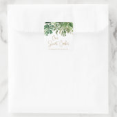 ワンクッキー頭が切れる金ゴールドグリーンリー熱帯卒業 スクエアシール (バッグ)