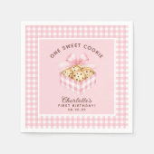 ワンクッ頭が切れるキーガールズファースト誕生日 スタンダードカクテルナプキン (正面)