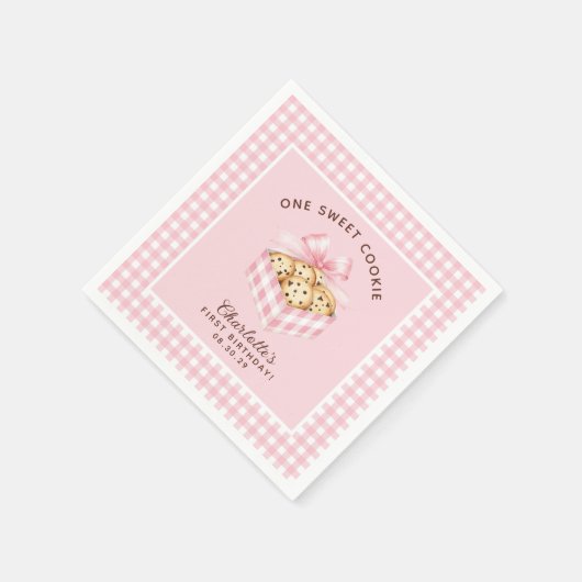 ワンクッ頭が切れるキーガールズファースト誕生日 スタンダードカクテルナプキン (角)