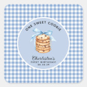 ワンクッ頭が切れるキーボーイズファースト誕生日 スクエアシール (正面)