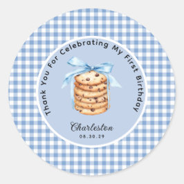 ワンクッ頭が切れるキーボーイズ最初の誕生日ありがとう ラウンドシール