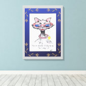 ワンクラッシーキャットおもしろいキャンバスアートプリント キャンバスプリント (インサイチュ (ウッドフロア))