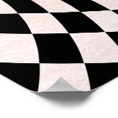 ワンクールガールズファースト誕生日市松模様にレトロ ポスター (角)