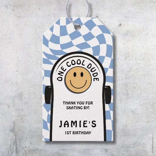 ワンクールデュードスケートボード１歳の誕生日ありがとう！ ギフトタグ