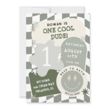 ワンクールデュードレトロ チェックボード1歳誕生日