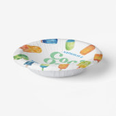 ワンクールブルーレトロポプシクル1st誕生日パーティー ペーパーボウル (傾斜あり)