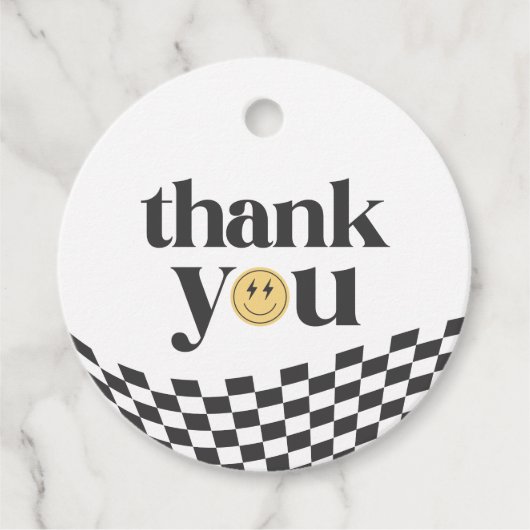 ワンクールボーイ初誕生日市松模様にレトロ フェイバータグ (正面)