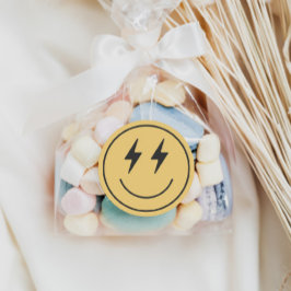 ワンクールボーイ初誕生日市松模様にレトロ ラウンドシール