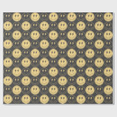 ワンクールボーイ初誕生日市松模様にレトロ ラッピングペーパー (フラット)