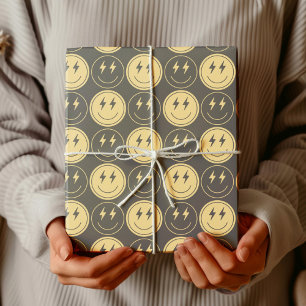 ワンクールボーイ初誕生日市松模様にレトロ ラッピングペーパー