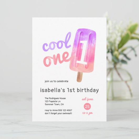 ワンクールポプシクルガール1st誕生日 招待状 (スタンド正面)