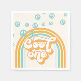 ワンクールレトロ少年1歳の誕生日 スタンダードカクテルナプキン