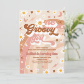 ワングルービーガールピースラブパーティーレインボー誕生日 招待状 (スタンド正面)