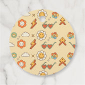 ワングルービーガールレトロレインボー1st誕生日パーティー フェイバータグ (裏面)