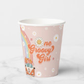 ワングルービーガールレトロレインボー1st誕生日 紙コップ (正面)