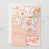 ワングルービーベビーデイジーレインボー1st誕生日 招待状 (正面)
