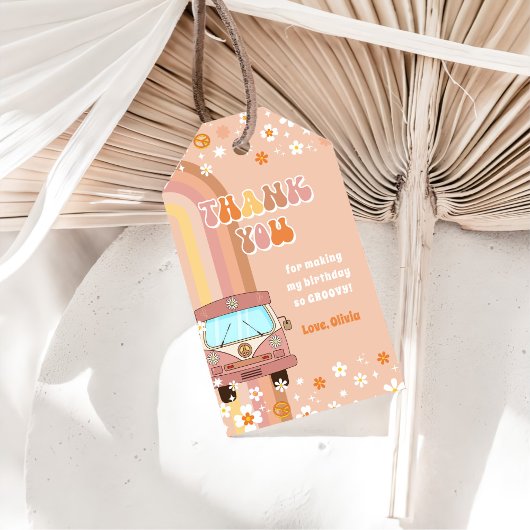 ワングルービーレトロレインボー1st誕生日 ギフトタグ