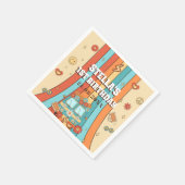 ワングルービーレトロレインボー1st誕生日 スタンダードカクテルナプキン (角)