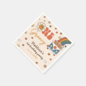 ワングルービーレトロレインボー1st誕生日 スタンダードカクテルナプキン (角)