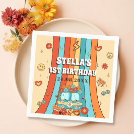 ワングルービーレトロレインボー1st誕生日 スタンダードカクテルナプキン