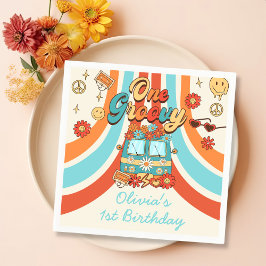 ワングルービーレトロレインボー1st誕生日 スタンダードカクテルナプキン