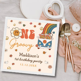 ワングルービーレトロレインボー1st誕生日 スタンダードカクテルナプキン