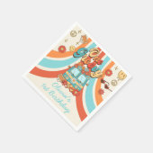 ワングルービーレトロレインボー1st誕生日 スタンダードカクテルナプキン (角)