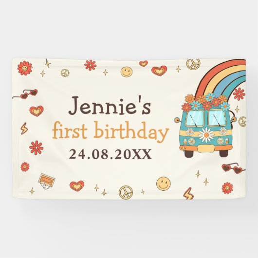 ワングルービーレトロレインボー1st誕生日 横断幕 (横)