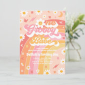 ワングルーヴィーバーベピースラブパーティーレインボー誕生日 招待状 (スタンド正面)