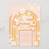 ワングルーヴィーバーベボホデイジーレインボー1st誕生日 招待状 (正面/裏面)