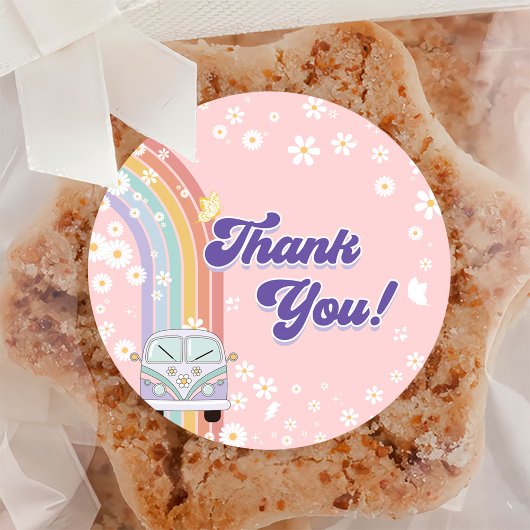 ワングルーヴィーバーベレトロレインボー1st誕生日パーティー ラウンドシール