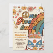 ワングルーヴィーバーベレトロレインボー1st誕生日パーティー 招待状 (正面)