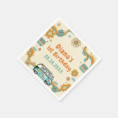 ワングルーヴィーバーベレトロレインボー1st誕生日 スタンダードカクテルナプキン (角)