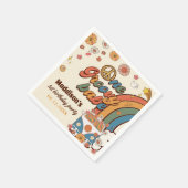 ワングルーヴィーバーベレトロレインボー1st誕生日 スタンダードカクテルナプキン (角)