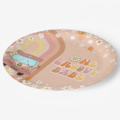 ワングルーヴィーバーベレトロレインボー1st誕生日 ペーパープレート (アングル)