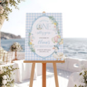 ワングースブルー間抜け1stバースデーウェルカムサイン ポスター