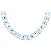 ワングース間抜けブルー誕生日バナー バンティングフラッグ (全)
