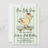 ワングース間抜け誕生日スケートボード 招待状 (正面)