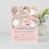 ワング不気味ール誕生日招待状 – 少女(ピンク) 招待状 (スタンド正面)