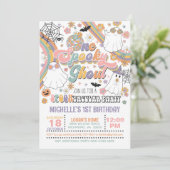 ワング不気味ール誕生日招待状 – 少女/白 招待状 (スタンド正面)