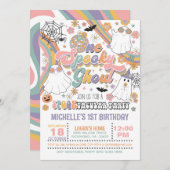 ワング不気味ール誕生日招待状 – 少女/白 招待状 (正面/裏面)