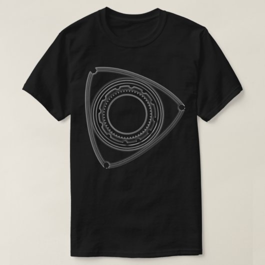 ワンケル回転式エンジンのシェード効果 Tシャツ (デザイン正面)