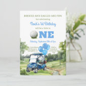 ワンゴルフの水彩写真ホール1st誕生日 招待状 (スタンド正面)