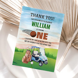 ワンゴルフの水彩穴1日の誕生日 サンキューカード