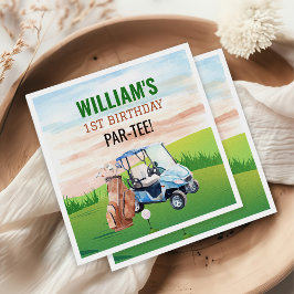 ワンゴルフの水彩穴1日の誕生日 スタンダードカクテルナプキン